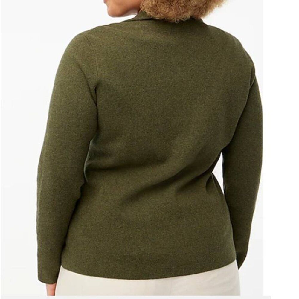 J Crew Women's Schoolboy Sweater Blazer One Button Front Coat 100%Cotton Medium - Picture 7 of 7